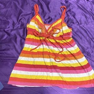Colorful tank! Ties in the front.